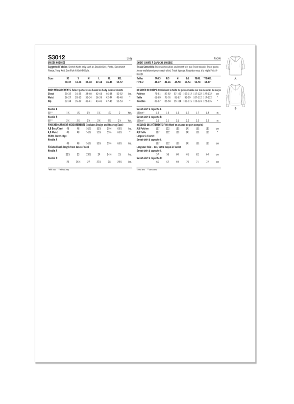 Simplicity Unisex Hoodies: Perfect Sewing Pattern Guide S3012A