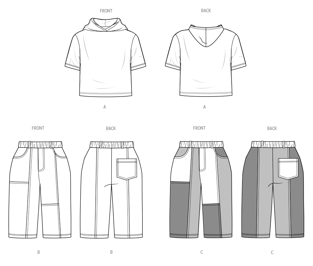 Simplicity Toddlers' Hooded T-Shirt and Jeans Sewing Pattern S3013A