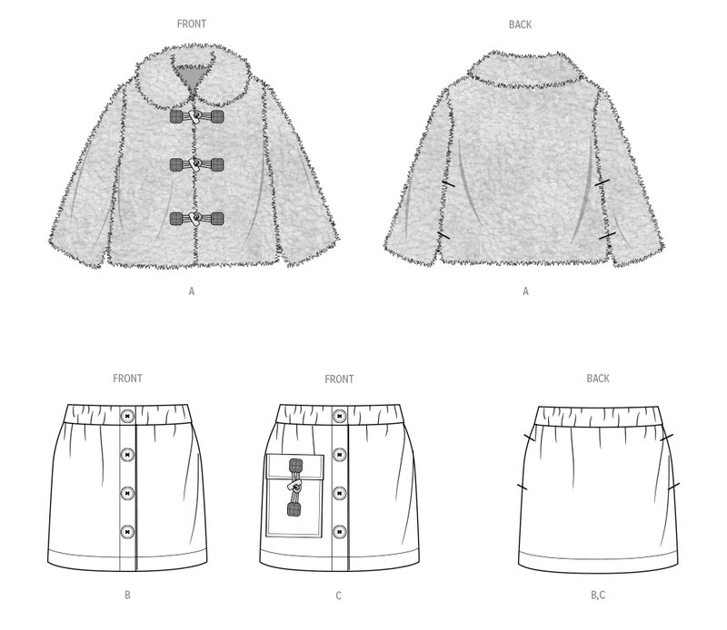 Simplicity Children's Jacket and Skirts Sewing Pattern S3014A