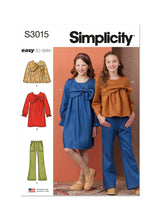 Simplicity Girls' Top, Dress and Pants Sewing Pattern S3015A