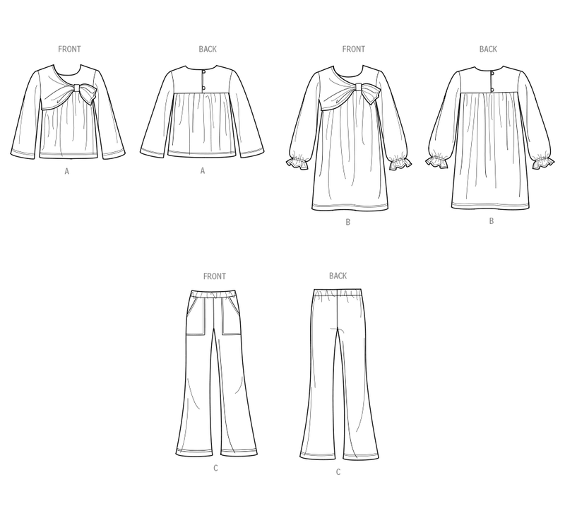 Simplicity Girls' Top, Dress and Pants Sewing Pattern S3015A