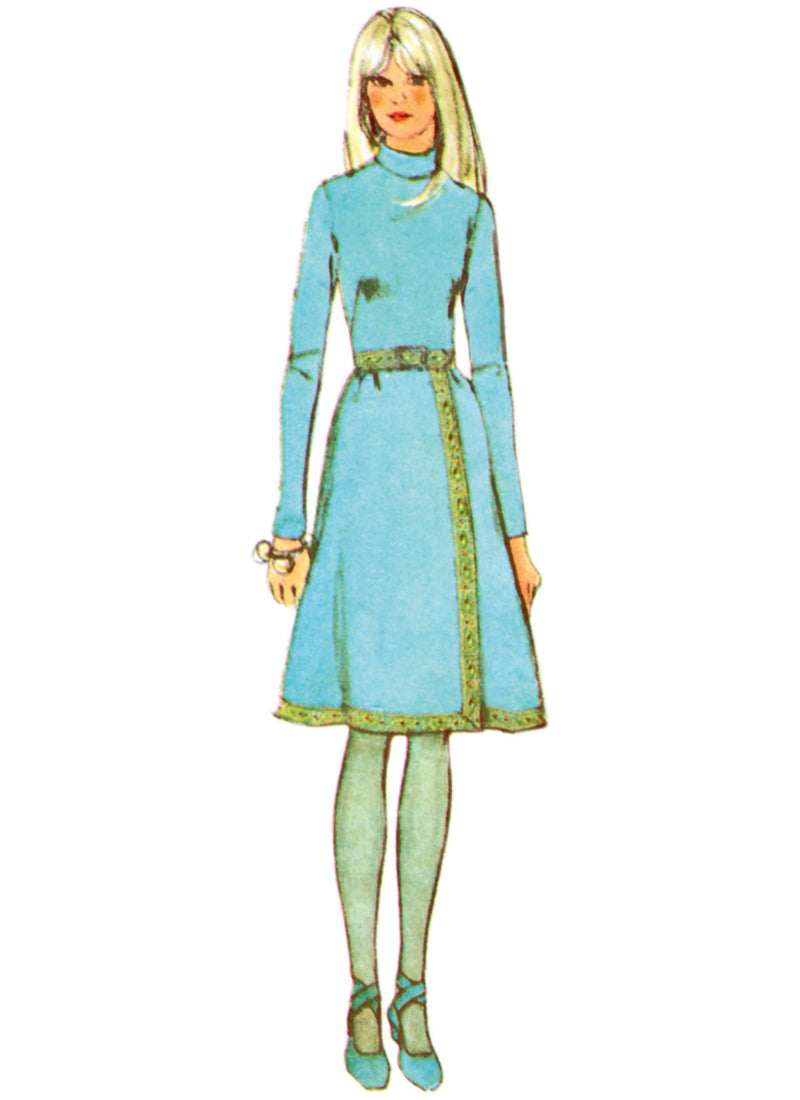 Simplicity Misses Dress with Front-Wrap Skirt and Scarf Pattern S3017