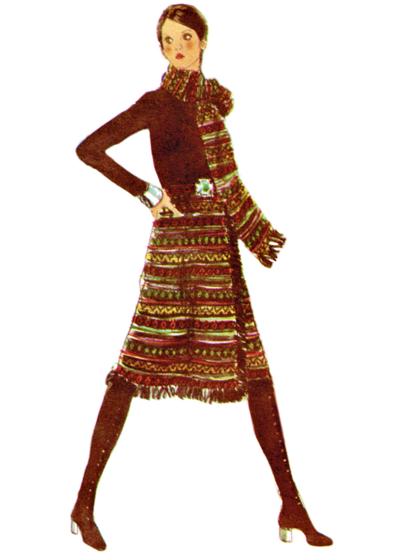 Simplicity Misses Dress with Front-Wrap Skirt and Scarf Pattern S3017
