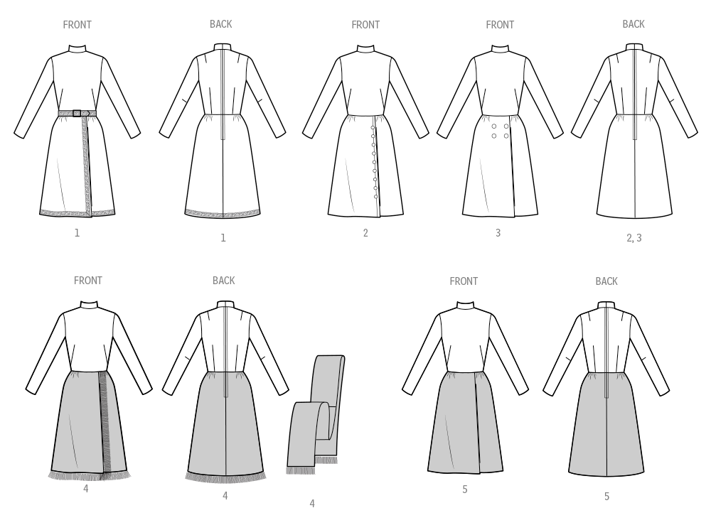 Simplicity Misses Dress with Front-Wrap Skirt and Scarf Pattern S3017