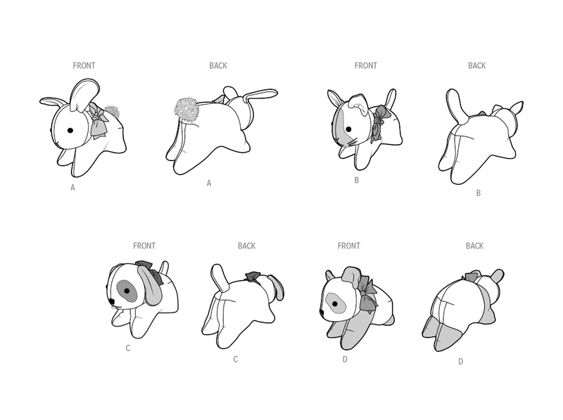 Simplicity Plush Pets Sewing Pattern by Elaine Heigl Designs S3023OS