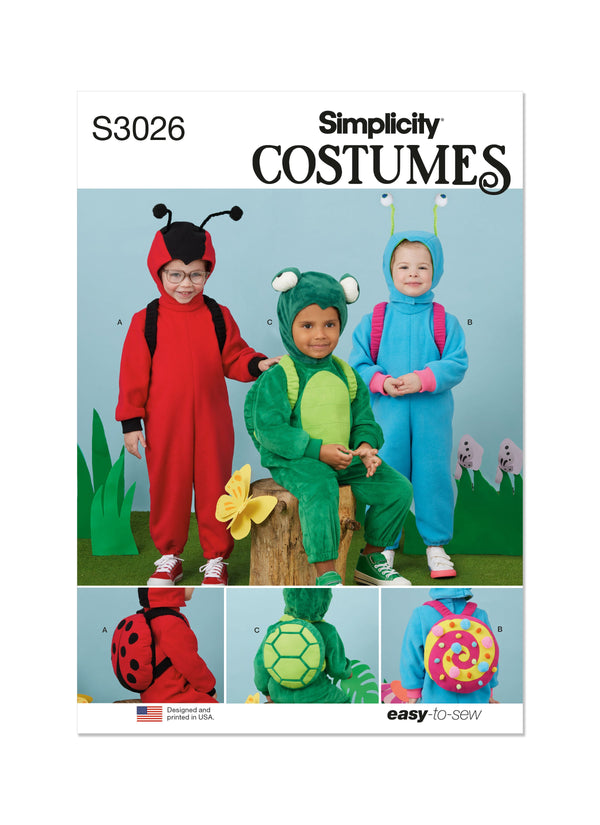 Simplicity Toddlers' Animal Costumes Sewing Pattern S3026A