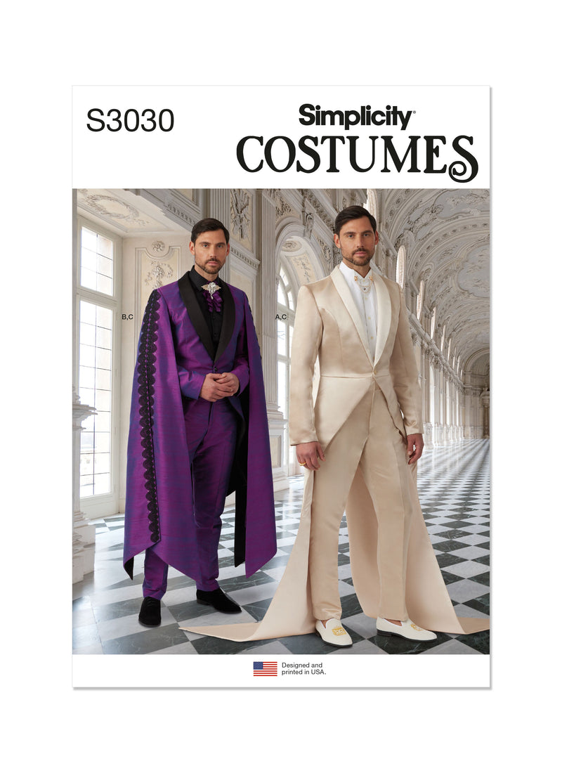 Simplicity Men's Costume Suits Sewing Pattern Guide S3030