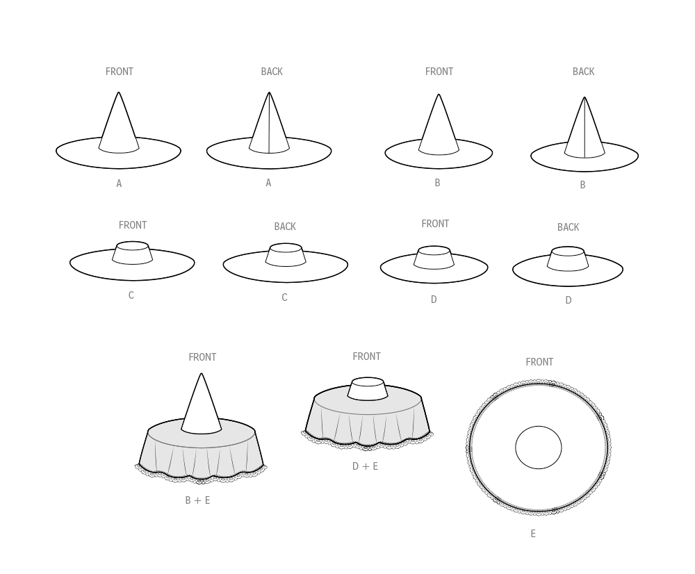 Simplicity Adult Costume Hats Sewing Pattern Guide S3031OS