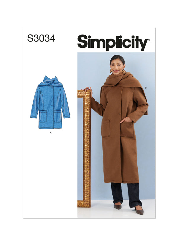 Simplicity Misses Coats Sewing Pattern for Stylish Creations S3034