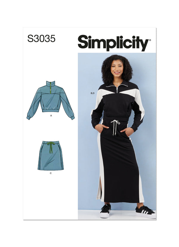 Simplicity Misses Knit Tops and Skirts Sewing Pattern S3035A