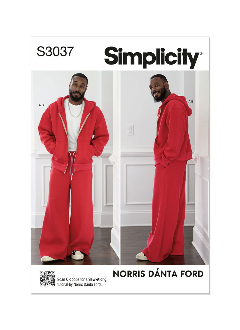 Simplicity Men's Sweatshirt and Sweatpants Sewing Pattern S3037A