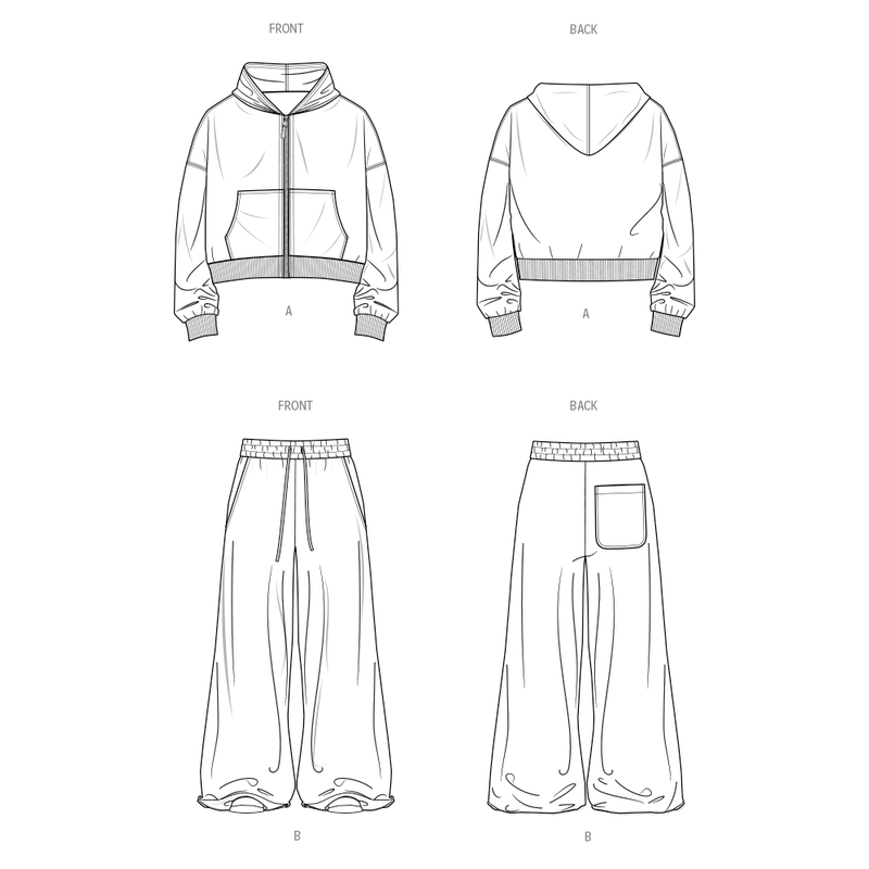 Simplicity Men's Sweatshirt and Sweatpants Sewing Pattern S3037A