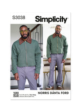Simplicity Men's Jacket Sewing Pattern by Norris Dánta Ford S3038A