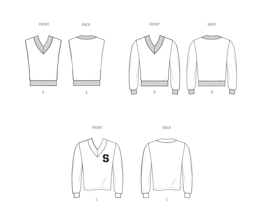 Simplicity Unisex Knit Vest and Tops Sewing Pattern S3040A