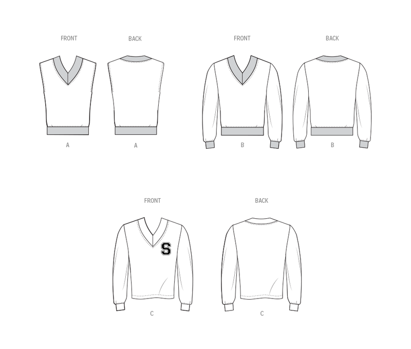 Simplicity Unisex Knit Vest and Tops Sewing Pattern S3040A