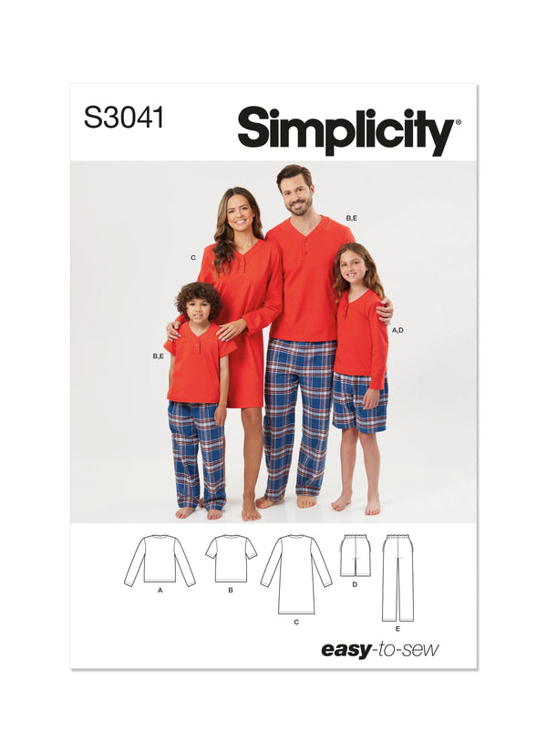 Simplicity: Lounge Shorts, Pants & Knit Top Sewing Pattern S3041A
