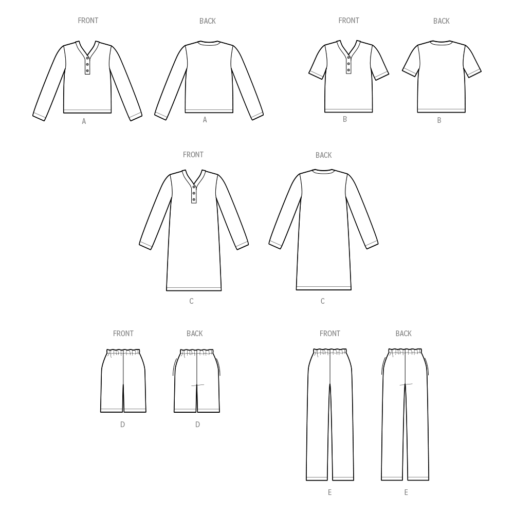 Simplicity: Lounge Shorts, Pants & Knit Top Sewing Pattern S3041A