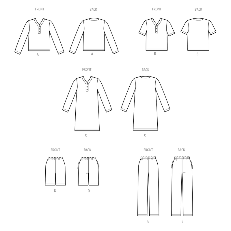 Simplicity: Lounge Shorts, Pants & Knit Top Sewing Pattern S3041A