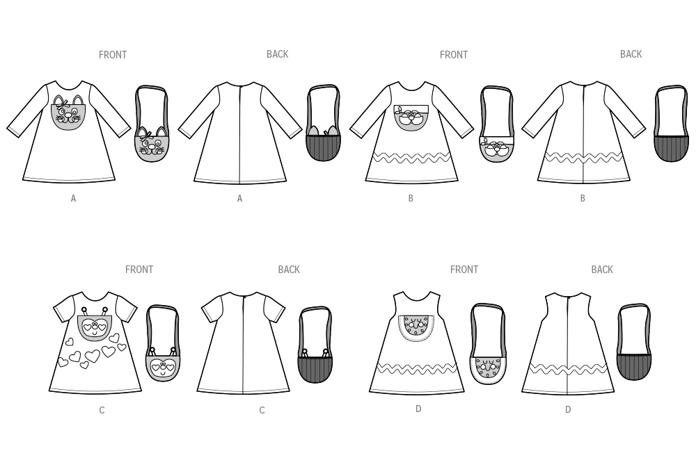 Simplicity Toddlers' Dress Sewing Pattern with Sleeve Variations S3042A