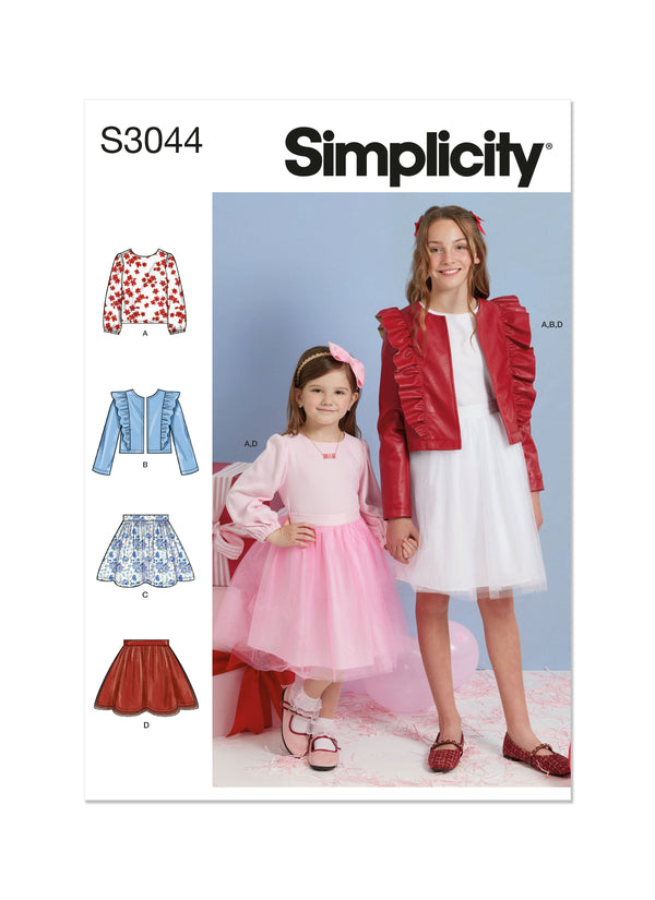 Simplicity: Children's & Girl's Skirts, Jacket & Knit Top Pattern S3044