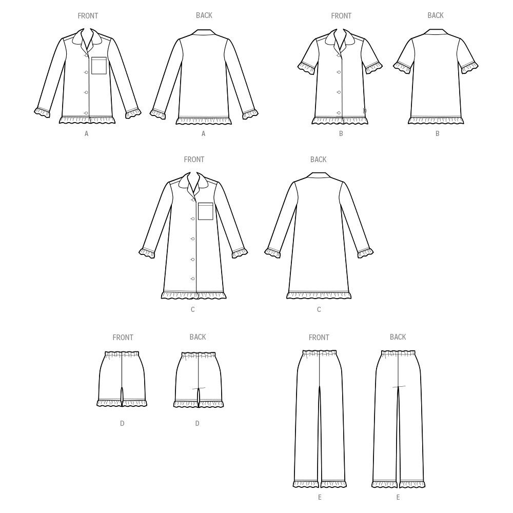 Simplicity Children's Lounge Tops, Gown, Shorts & Pants Pattern S3045