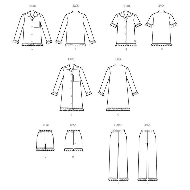Simplicity Children's Lounge Tops, Gown, Shorts & Pants Pattern S3045