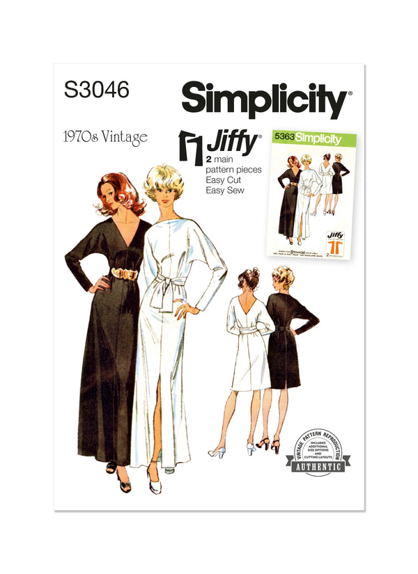 Simplicity Misses Knit Dress Pattern: Versatile Two Lengths S3046