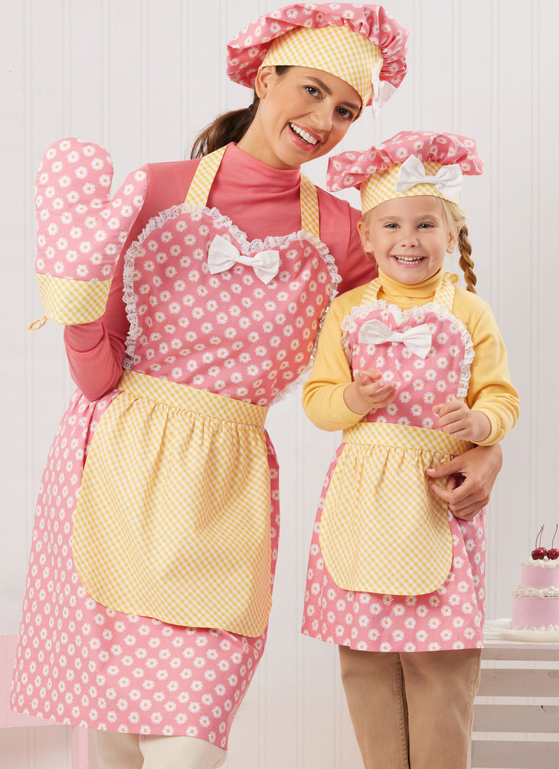 Simplicity: Children's & Misses Apron, Mitts & Hat Sewing Pattern S3050A