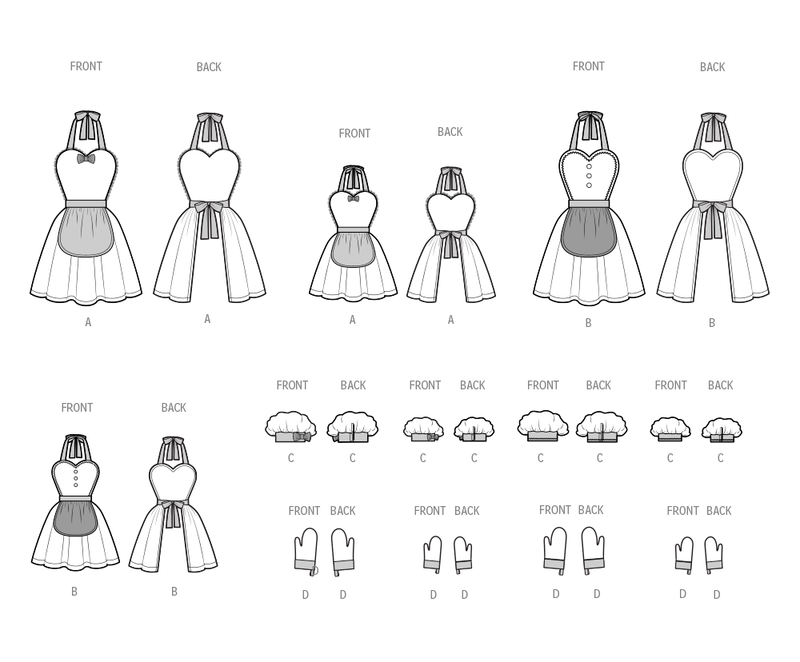 Simplicity: Children's & Misses Apron, Mitts & Hat Sewing Pattern S3050A