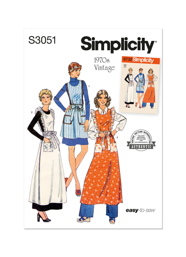 Simplicity Misses Apron in Two Lengths Sewing Pattern S3051A
