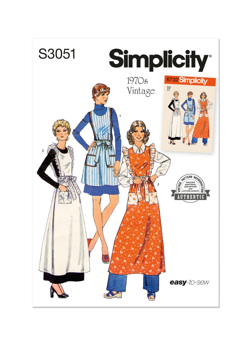 Simplicity Misses Apron in Two Lengths Sewing Pattern S3051A