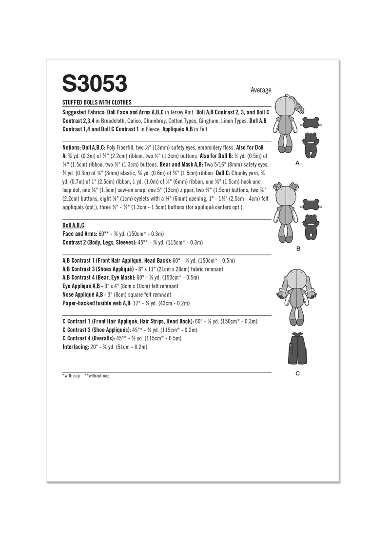 Simplicity Stuffed Dolls Sewing Pattern by Elaine Heigl S3053OS