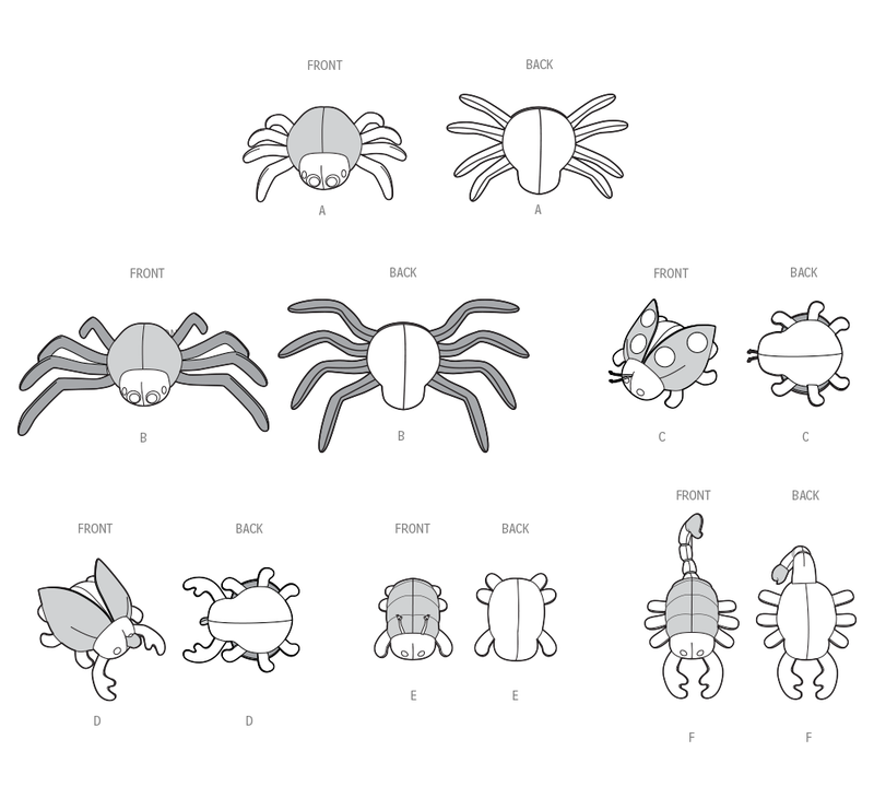 Simplicity Plush Bugs Sewing Pattern for Creative Projects S3054OS