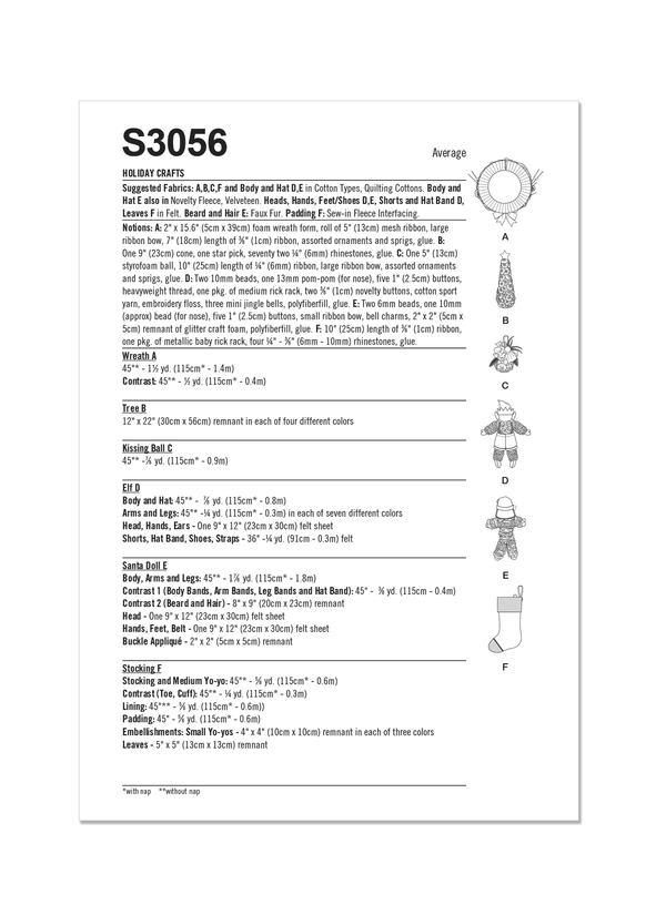 Simplicity Holiday Crafts: Create Your Own Sewing Pattern S3056OS
