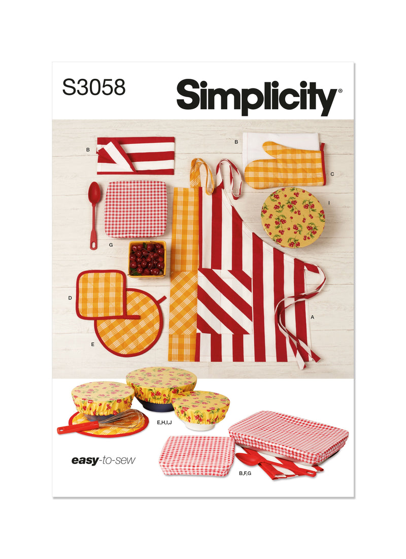 Simplicity Apron & Kitchen Accessories Sewing Pattern S3058OS