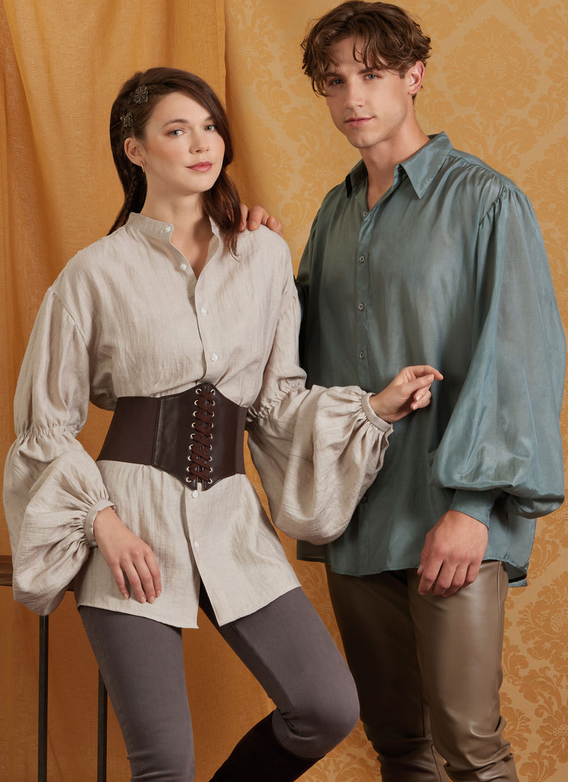 Simplicity Unisex Costume Shirts Sewing Pattern Guide S3062A
