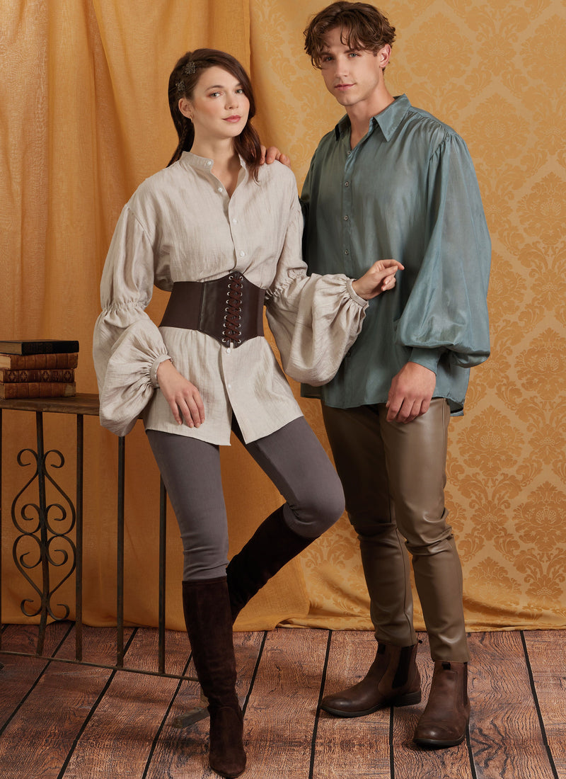 Simplicity Unisex Costume Shirts Sewing Pattern Guide S3062A