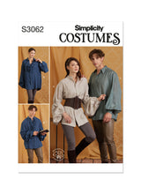 Simplicity Unisex Costume Shirts Sewing Pattern Guide S3062A