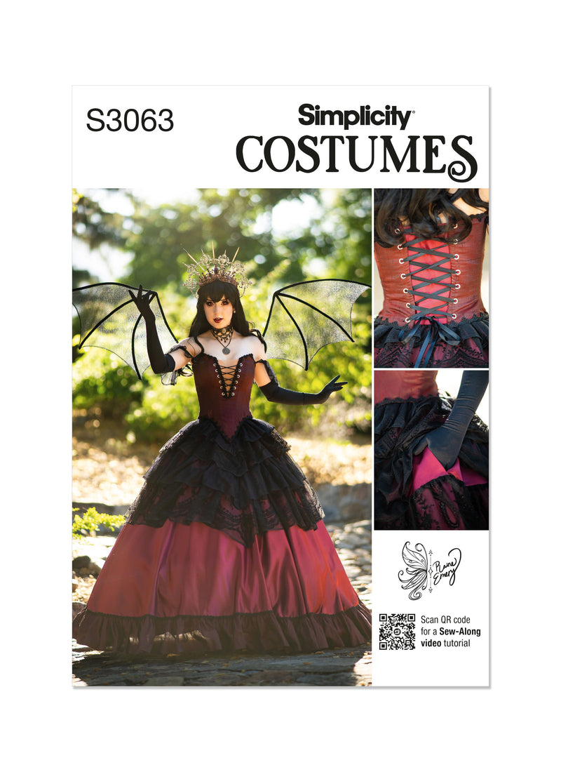 Simplicity Misses Corset and Skirt Costume Sewing Pattern S3063