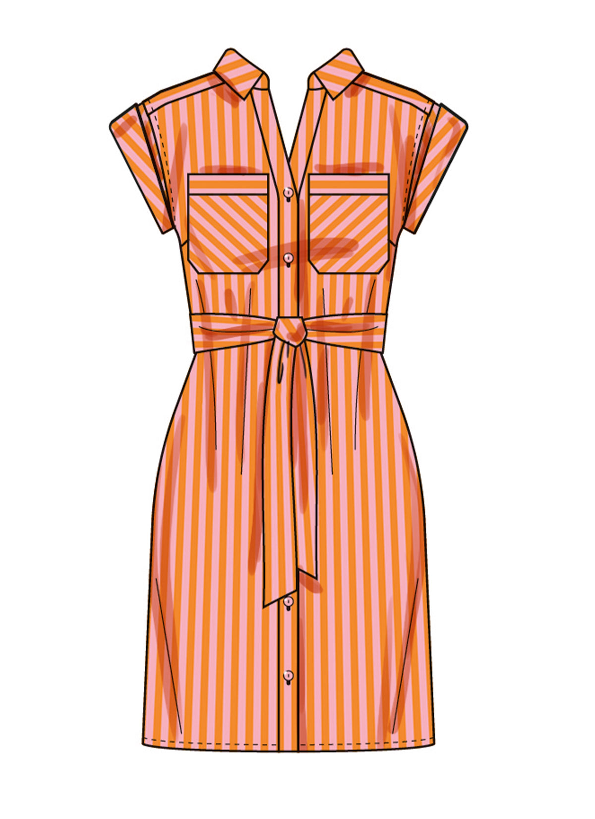 Simplicity Misses & Women's Dresses with Tie Belt Sewing Pattern S3065