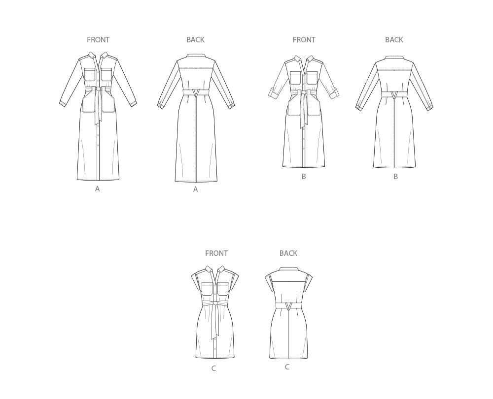 Simplicity Misses & Women's Dresses with Tie Belt Sewing Pattern S3065