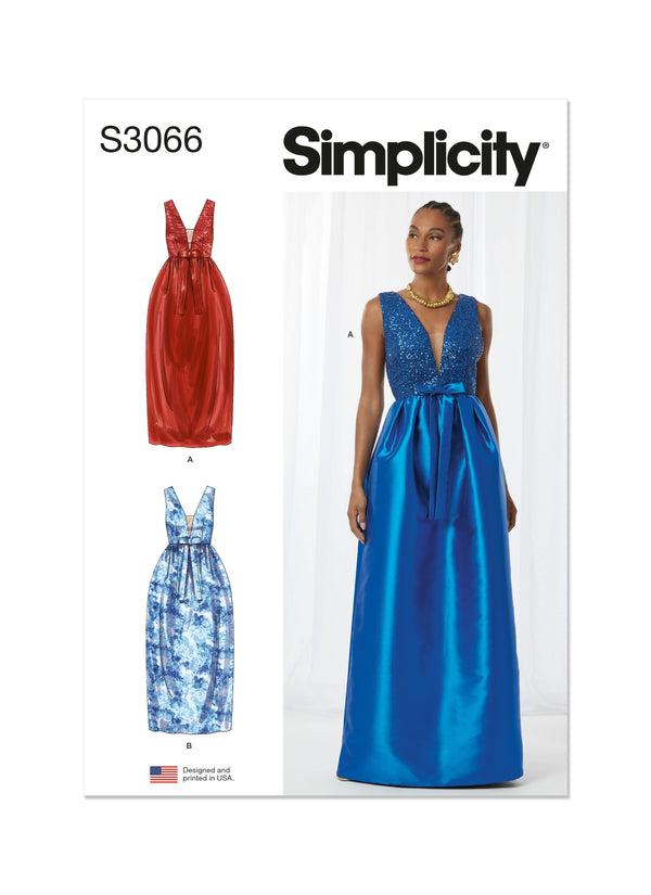 Simplicity Misses Special Occasion Gowns Sewing Pattern S3066