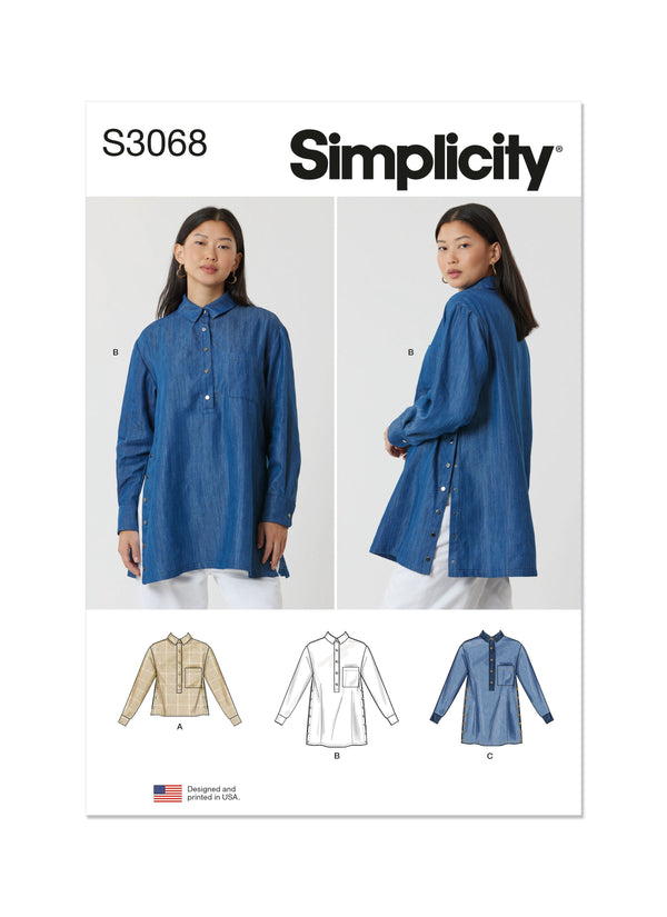 Simplicity Misses Tops and Tunics Sewing Pattern Guide S3068A