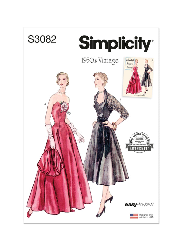 Simplicity Misses Dress & Bolero Sewing Pattern S3082