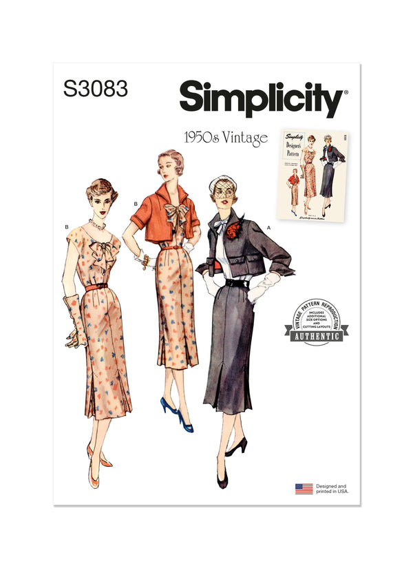 Simplicity Misses Dress and Jacket Sewing Pattern S3083
