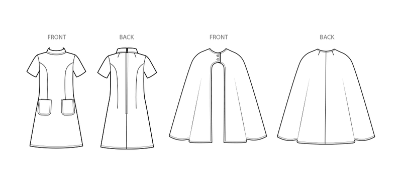 Simplicity Misses Cape and Dress Sewing Pattern Guide S3084