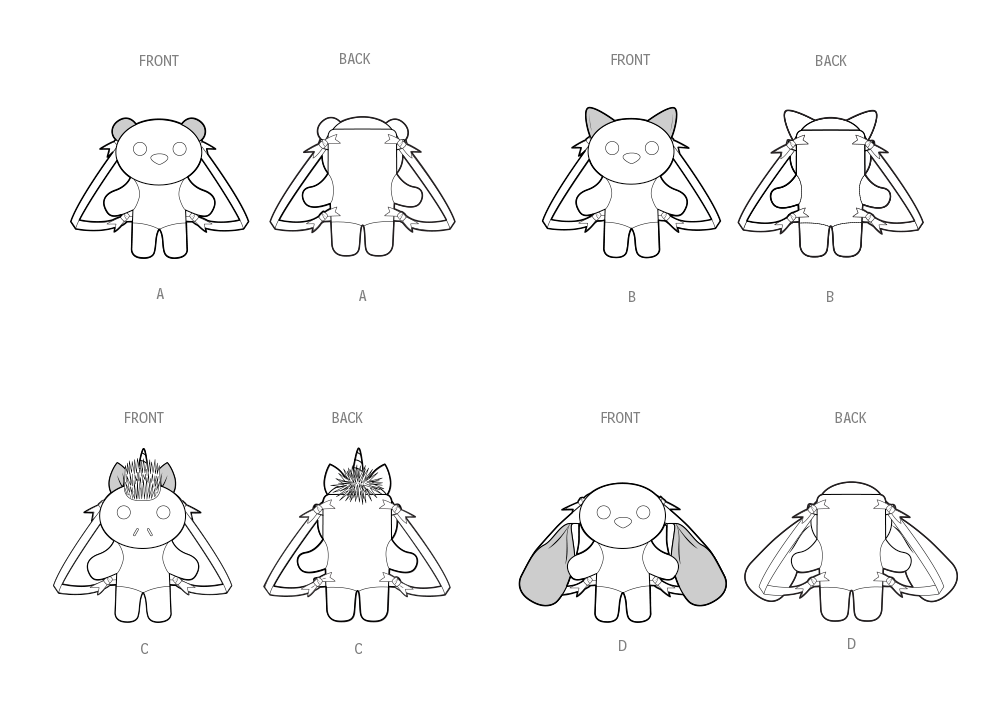 Simplicity Animal Mini Backpacks Sewing Pattern Guide S3090OS