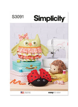 Simplicity Plush Animals Sewing Pattern for Creative Projects S3091OS