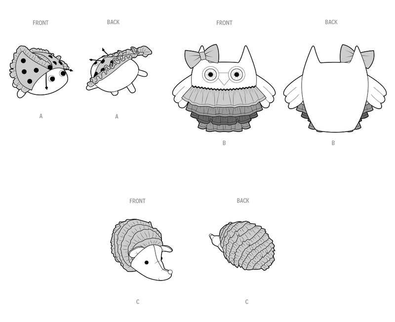 Simplicity Plush Animals Sewing Pattern for Creative Projects S3091OS