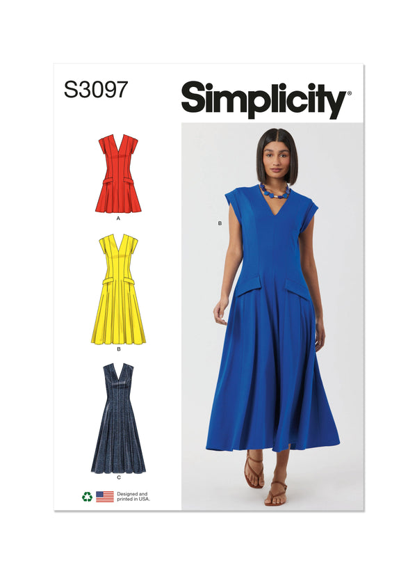 Simplicity Misses Dress with Length and Sleeve Variations Pattern S3097